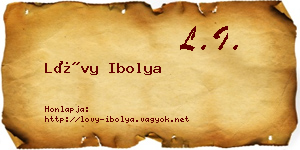 Lővy Ibolya névjegykártya